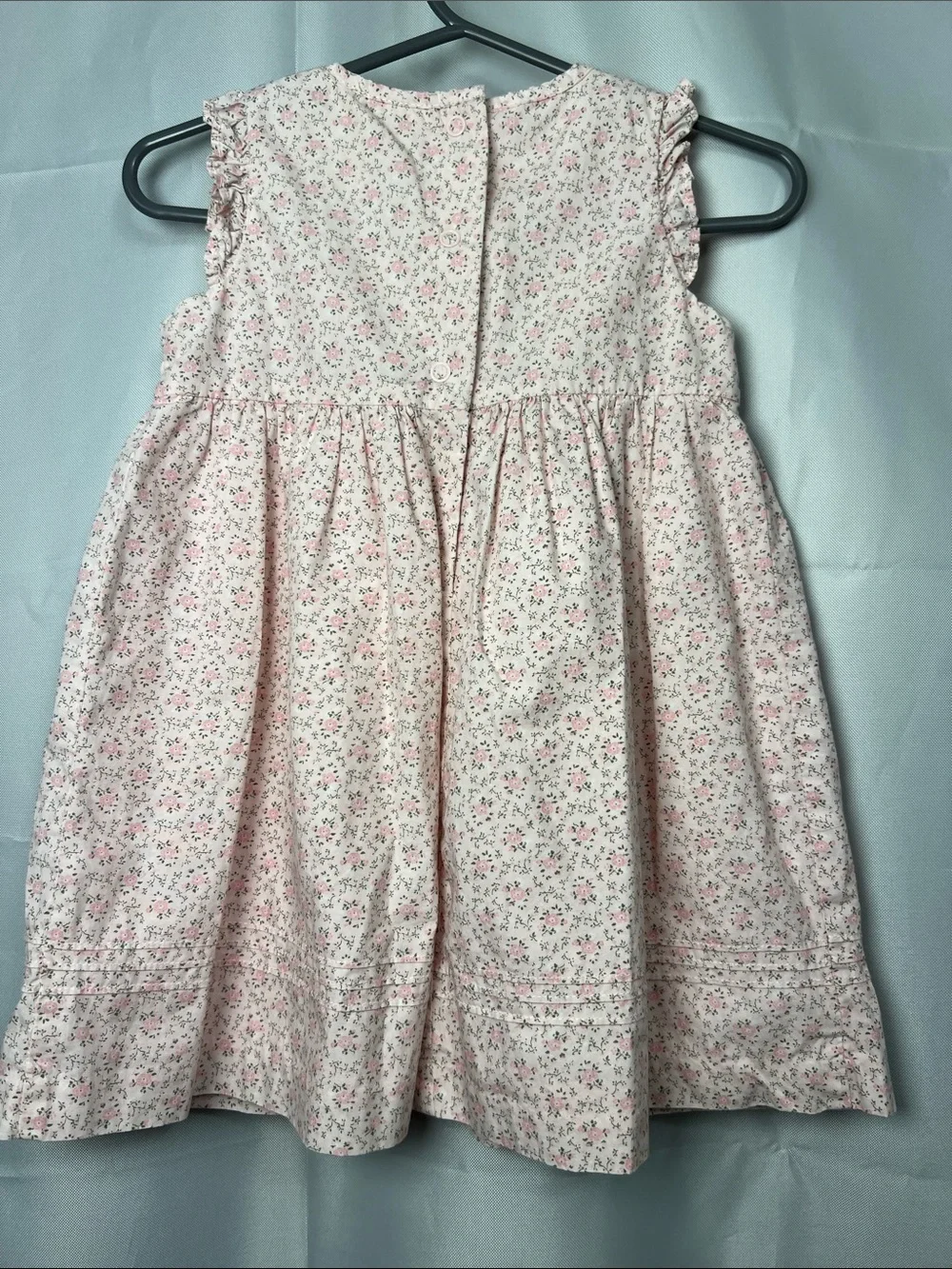 Gymboree pink smocked bodice floral cotton dress 6-12 months